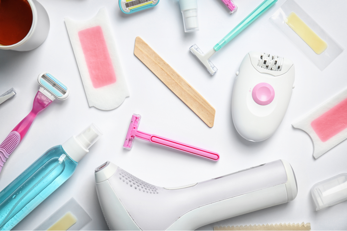 A variety of hair removal tools.